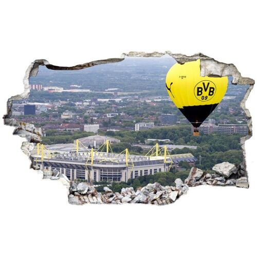 Wall-Art Wandtattoo WALL-ART „3D Fußball BVB Heißluftballon“ Wandtattoos Gr. B/H/T: 80 cm x 49 cm x 0,1 cm, bunt (mehrfarbig) Wandtattoos Wandsticker