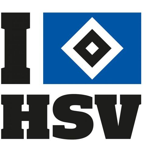 Wall-Art Wandtattoo WALL-ART „I love HSV Hamburger“ Wandtattoos Gr. B/H/T: 80 cm x 73 cm x 0,1 cm, bunt (mehrfarbig) Wandtattoos Wandsticker