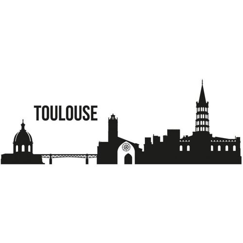 Wall-Art Wandtattoo WALL-ART „XXL Stadt Skyline Toulouse 120cm“ Wandtattoos Gr. B/H/T: 120 cm x 30 cm x 0,1 cm, schwarz Wandtattoos Wandsticker