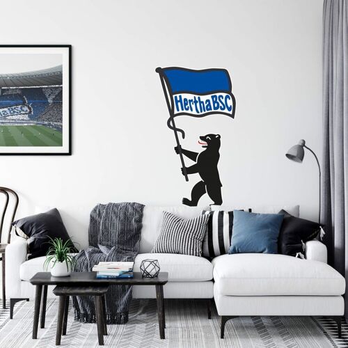 Wall-Art Wandtattoo WALL-ART „Berliner Bär + Hertha BSC Fahne“ Wandtattoos Gr. B/H/T: 70 cm x 124 cm x 0,1 cm, bunt (mehrfarbig) Wandtattoos Wandsticker