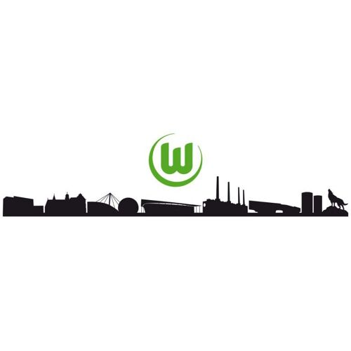 Wall-Art Wandtattoo WALL-ART „VfL Wolfsburg Skyline mit Logo“ Wandtattoos Gr. B/H/T: 200 cm x 23 cm x 0,1 cm, bunt (mehrfarbig) Wandtattoos Wandsticker