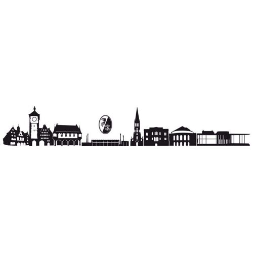 Wall-Art Wandtattoo WALL-ART „Fußball SC Freiburg Skyline + Logo“ Wandtattoos Gr. B/H/T: 200 cm x 32 cm x 0,1 cm, schwarz Wandtattoos Wandsticker