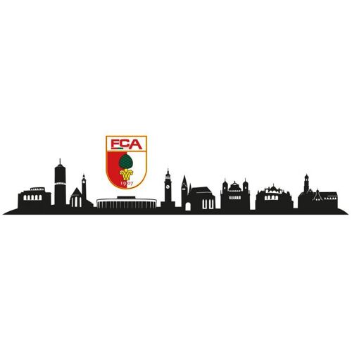 Wall-Art Wandtattoo WALL-ART „FC Augsburg Skyline mit Logo“ Wandtattoos Gr. B/H/T: 140 cm x 23 cm x 0,1 cm, bunt (mehrfarbig) Wandtattoos Wandsticker