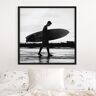 Bild mit Rahmen Surferboy im Schattenprofil