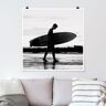 Poster Surferboy im Schattenprofil