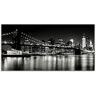 Glasbild ARTLAND "Nächtliche Skyline Manhattan I" Bilder Gr. B/H: 100 cm x 50 cm, Glasbild Amerika Querformat, 1 St., schwarz Glasbilder in verschiedenen Größen