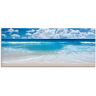 Glasbild ARTLAND "Großartige Strandlandschaft" Bilder Gr. B/H: 125 cm x 50 cm, Strand, 1 St., blau Glasbilder in verschiedenen Größen