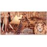 Wandbild ARTLAND "Afrika" Bilder Gr. B/H: 100 cm x 50 cm, Alu-Dibond-Druck Wildtiere, 1 St., braun Kunstdrucke als Alubild, Outdoorbild, Leinwandbild, Poster, Wandaufkleber