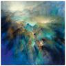 Glasbild ARTLAND "Über allen Gipfeln" Bilder Gr. B/H: 50 cm x 50 cm, Glasbild Landschaften quadratisch, 1 St., blau Glasbilder in verschiedenen Größen