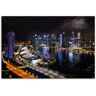 Leinwandbild ARTLAND "Singapur bei Nacht" Bilder Gr. B/H: 90 cm x 60 cm, Bilder von Asien Querformat, 1 St., bunt Leinwandbilder auf Keilrahmen gespannt