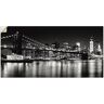 Wandbild ARTLAND "Nächtliche Skyline Manhattan I" Bilder Gr. B/H: 150 cm x 75 cm, Wandaufkleber - Vinyl Amerika, 1 St., schwarz Kunstdrucke als Alubild, Outdoorbild, Leinwandbild, Poster, Wandaufkleber