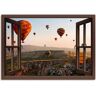 Wandbild ARTLAND "Fensterblick Kappadokien Ballonfahrt" Bilder Gr. B/H: 100 cm x 70 cm, Leinwandbild Ballonfahren Querformat, 1 St., braun Kunstdrucke als Leinwandbild, Poster, Wandaufkleber in verschied. Größen