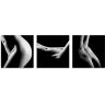 Glasbild ARTLAND "Hübsche junge nackte Frau" Bilder Gr. B/H: 20 cm x 20 cm, Frau, 3 St., schwarz Glasbilder in verschiedenen Größen