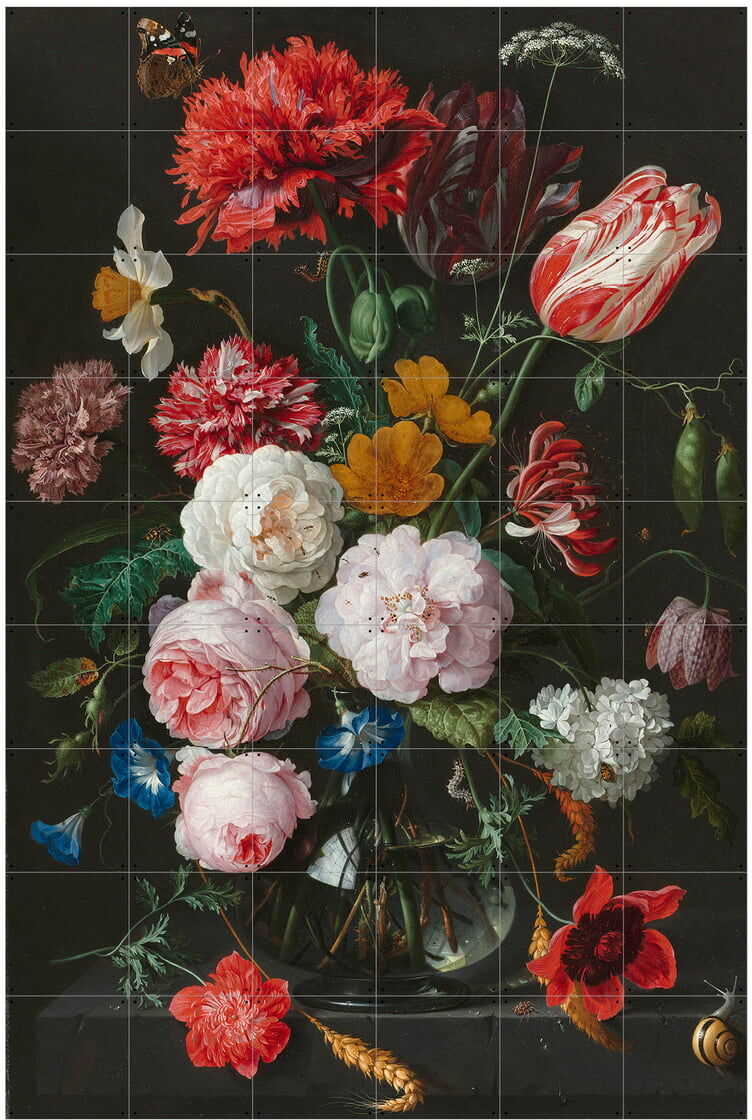 IXXI - Blumenstillleben in einer Glasvase (De Heem), 120 x 180 cm