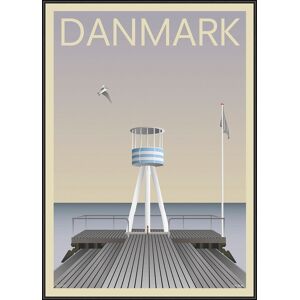 Incado Danmark Bellevue, 50x70 Cm, Inkl. Sort Ramme