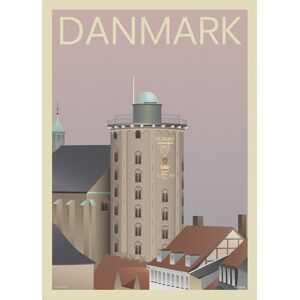 Incado Danmark Rundetårn, 50x70 Cm, Inkl. Sort Ramme
