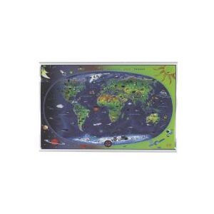 Naga Plakat Børneverdenskort 92x59 cm lamineret