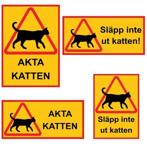 Kattekilt / Advarselsskilt Kat – Skilt MultiColor 21x30 - AKTA KATTEN