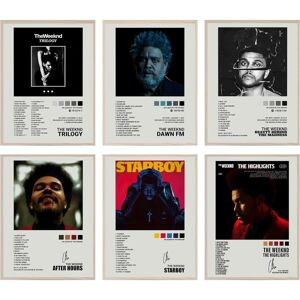 brand Sæt med 6 The Weeknd-plakater, Albumomslagsplakat, Musikplakater, The Weeknd Albumomslagsmønster, Kunstdekoration, Plakattryk 20 x 25 cm