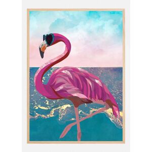 Bildverkstad Flamingo Goes To The Beach Plakat (50x70 Cm)