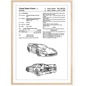 Bildverkstad Patenttegning - Ferrari F40 I Plakat (50x70 Cm)