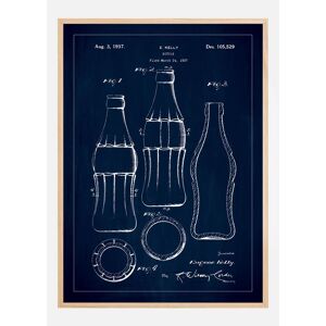 Bildverkstad Patenttegning - Coca Cola Flaske - Blå Plakat (40x50 Cm)
