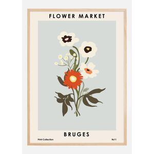 Bildverkstad Flower Market Bruges Plakat (50x70 Cm)