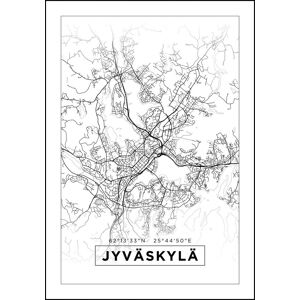 Bildverkstad Kort - Jyväskylä - Hvid Plakat (21x29.7 Cm (A4))