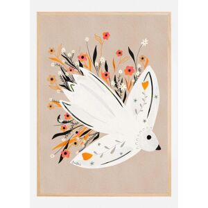 Bildverkstad Seagull In Flowers Illustration Plakat (30x40 Cm)