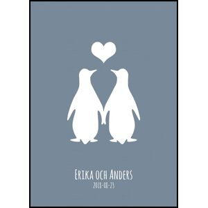 Personlig poster Penguin Love (30x40 Cm)