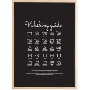 Bildverkstad Washing Guide - Black Plakat (50x70 Cm)