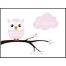 Personlig poster Owl Name Poster Pink (21x29,7 Cm (A4))