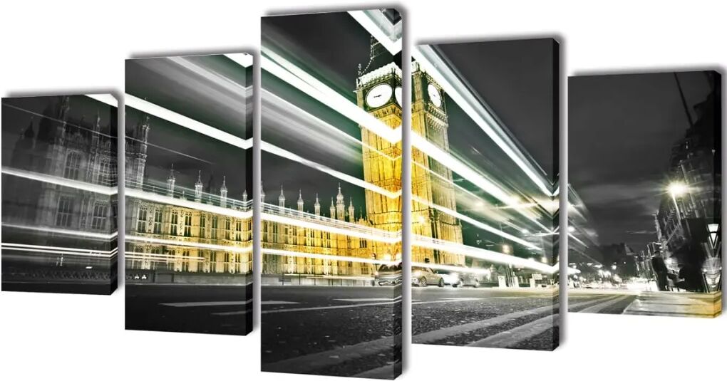 vidaXL Kanvasbilledsæt London Big Ben 100 x 50 cm