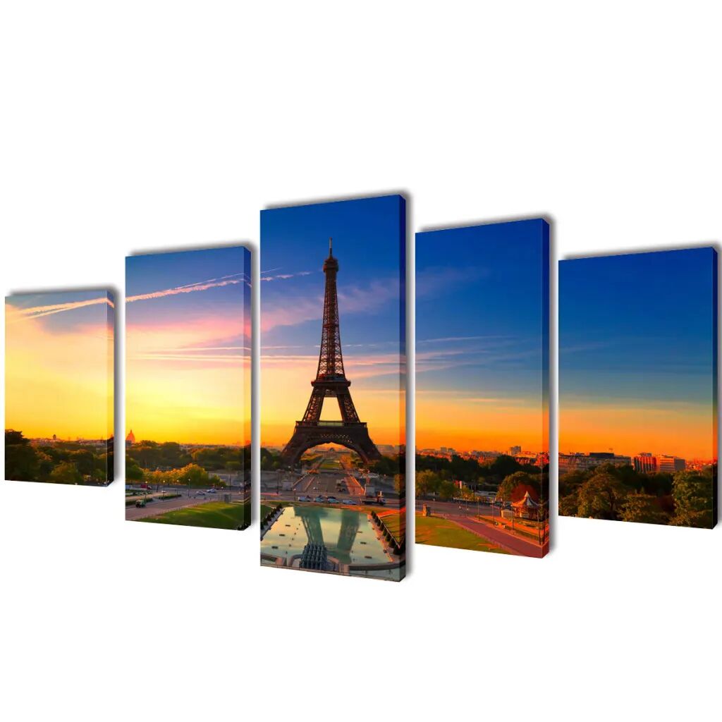 vidaXL Kanvasbilledsæt Eiffeltårnet 100 x 50 cm
