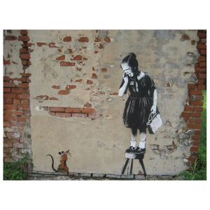 Legendarte Cuadro - Chica y Ratón, Banksy cm. 60x80