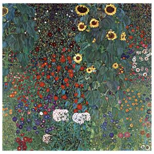 Legendarte Cuadro lienzo - Jardín Con Girasoles - Gustav Klimt - 90x90cm