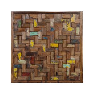 MOYCOR Panel de trozos de madera multicolor 80x80 cm