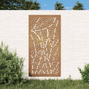 vidaXL Adorno de pared de jardín acero corten diseño de hoja 105x55 cm