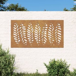 vidaXL Adorno de pared de jardín acero corten diseño de hoja 105x55 cm