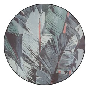 LOLAhome Cuadro lienzo fotoimpreso de hojas enmarcado de madera verde de Ø 70 cm