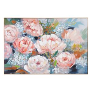 LOLAhome Cuadro lienzo de flores fotoimpreso y enmarcado de 120x80 cm
