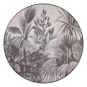 LOLAhome Cuadro lienzo fotoimpreso de palmeras enmarcado de madera blanco y negro de Ø 70 cm