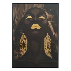 LOLAhome Cuadro africana de impresión sobre lienzo dorado de 83x123 cm