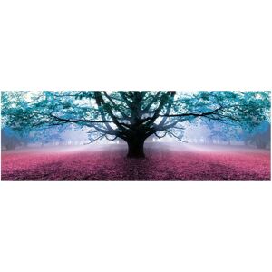 LOLAhome Cuadro de Árbol de la Vida en lienzo azul de 150x50 cm