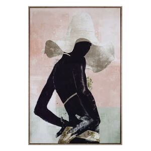 LOLAhome Cuadro impresión de mujer en lienzo enmarcado negro de 83x123 cm