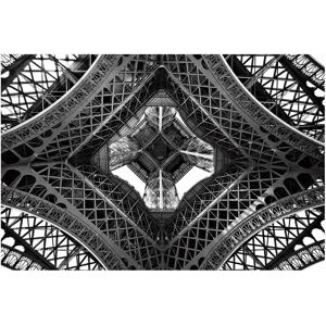 LOLAhome Cuadro Torre Eiffel fotoimpreso de lienzo gris de 120x80 cm