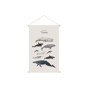Miliboo Kakemono infantil con ilustración de ballenas 40 x 60 cm OCEAN