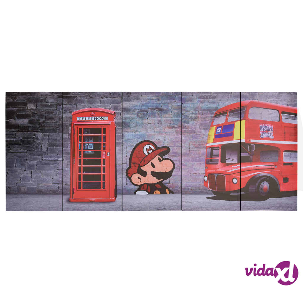 vidaXL Kanvaasitaulusarja Lontoo monivärinen 150 x 60 cm