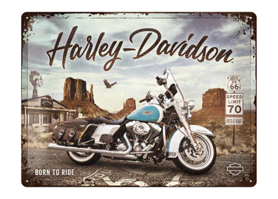 Retrotyylinen metallitaulu Harley Davidson - Route 66 Road King Classic 30x40 cm