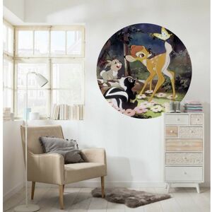 Poster autocollant forme ronde Disney Bambi, panpan, fleur et papillon - 125 cm